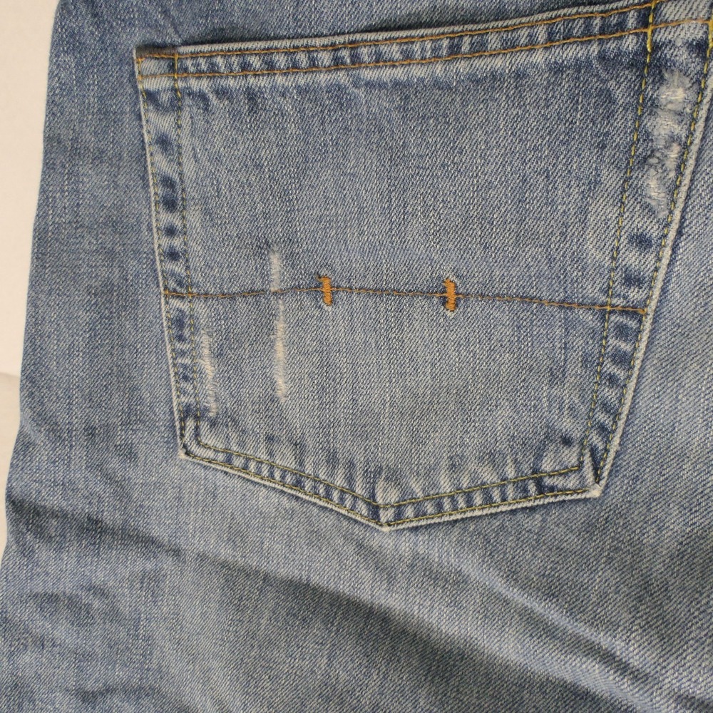 Polo Ralph Lauren 867 Classic Straight Leg Jeans 38x32 Blue Faded Denim Y2K - Picture 10 of 16